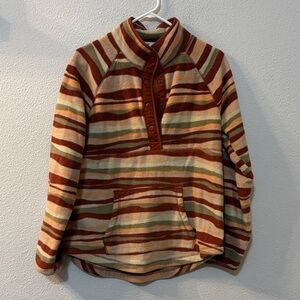 Sonoma Earthy Striped Quarter Button Sweater
